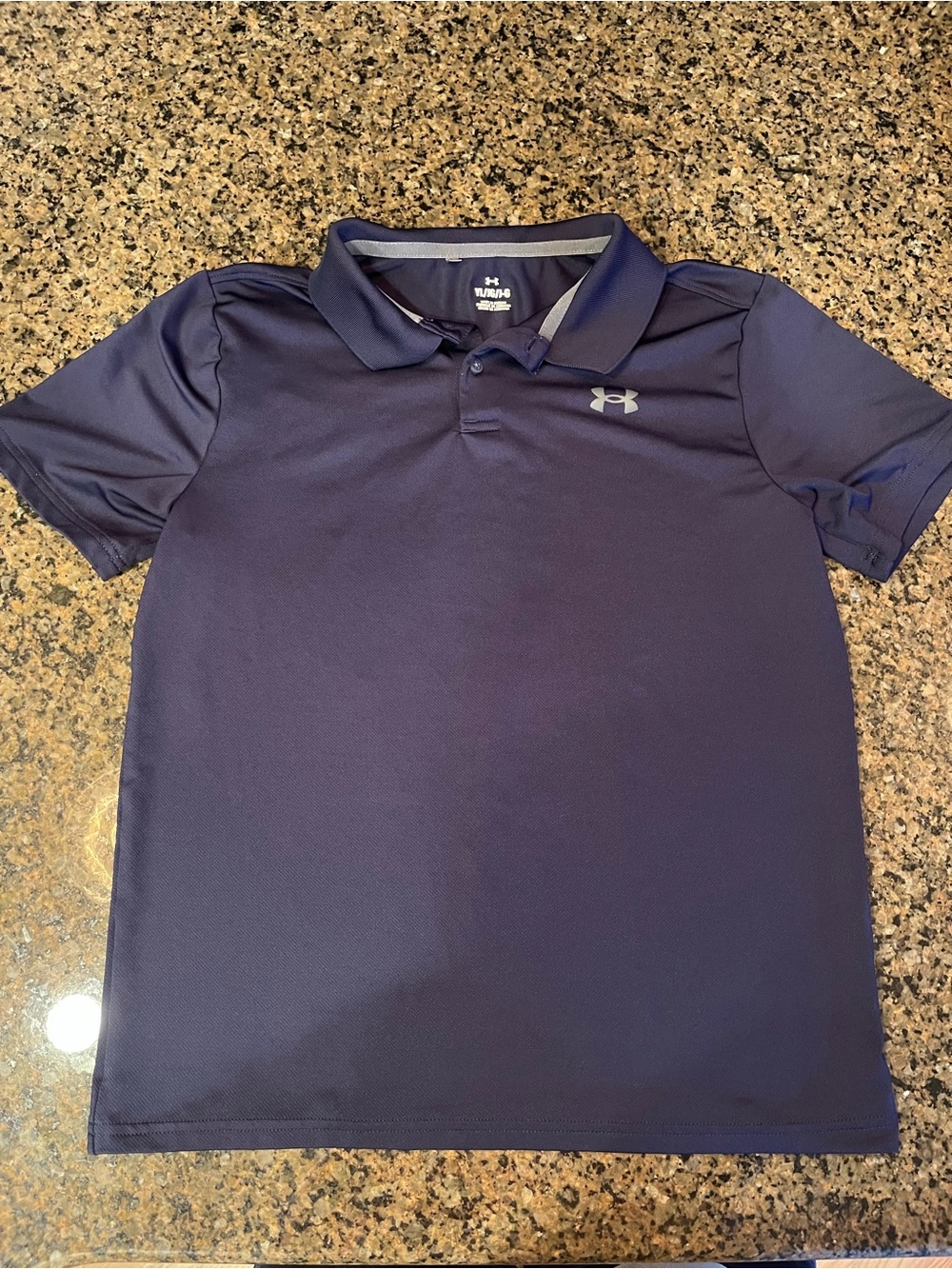 Under Armour Boys YLG Navy Performance Polo EUC